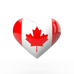 Canada heart flag. 3D rendering