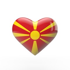 Macedonia heart flag. 3D rendering