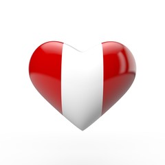 Peru heart flag. 3D rendering