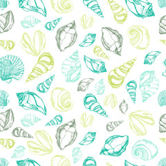 Sea  shells seamless pattern