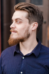 Obraz premium Hipster Male Fashion Portrait Outdoors