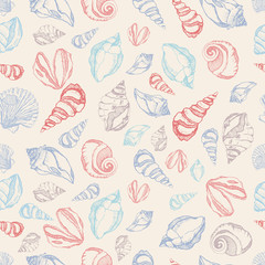 Sea  shells seamless pattern