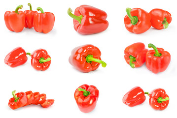 Group of sweet peppers isolated on a white background cutout