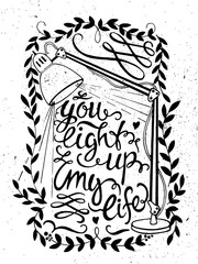 Light lettering illustration