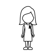 beautiful woman using a dress with breast cancer symbol, vector illustration design