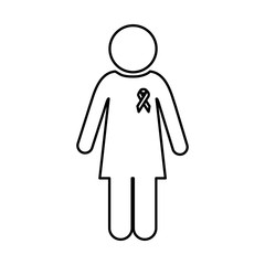 woman using breast cancer symbol, vector illustration design