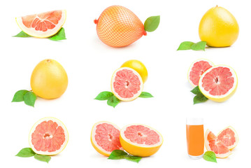 Collection of shaddock isolated over a white background