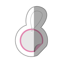 elegant circular pink label over white background, vector illustration design