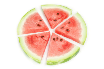 Sliced watermelon on white background