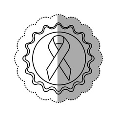 circular label with breast cancer symbol, vector illustration