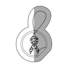 circular label with breast cancer symbol, vector illustration design