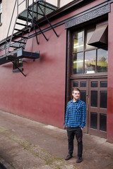 Hipster Male Fashion Portrait Outdoors