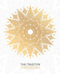 cover Thai art element Traditional gold on white background.vector
