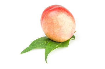 Ripe peaches isolated on a white background cutout