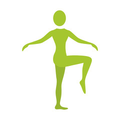 silhouette woman training her body, vector illustration design