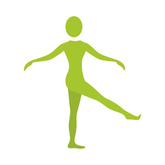 silhouette woman training her body, vector illustration design