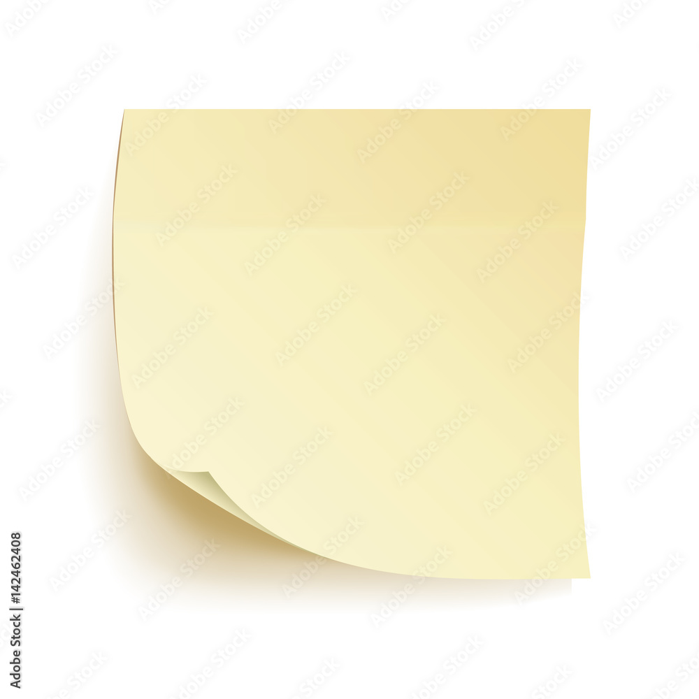 Poster paper work notes isolated vector. blank sticky notes. realistic illustration on the wall.