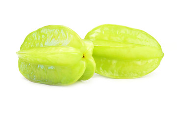 Starfruit   on a white background. Clipping path