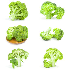 Group of fresh raw broccoli