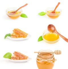 Group of Sweet honey isolated on a white background cutout