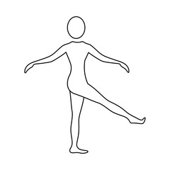 silhouette woman training her body, vector illustration design
