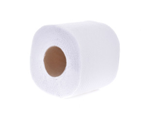 Roll the toilet paper on a white background