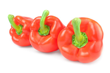 Sweet red pepper isolated on white background cutout