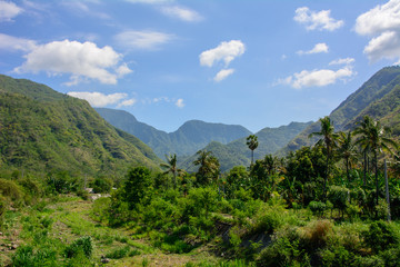Naklejka premium Mountains in the village of Amed on the Bali island , Indonesia