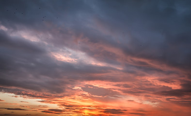 Fototapeta na wymiar Dramatic sunset sky