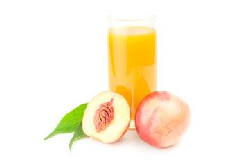 Isolated peaches on a white background. Clipping path