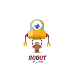 vector cartoon cute flat robot icon