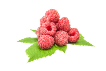 Raspberry Fruit over a white background