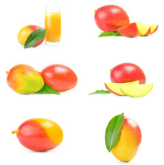 Set of mango red on a white background