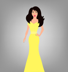 Chic woman graphic illustration