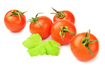 Tomato cherry isolated on white