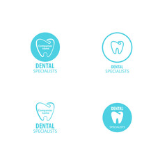 Set of dental clinic logo tooth icon