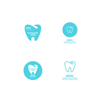 Set of dental clinic logo tooth icon