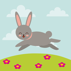 cute bunny icon. happy easter concept. colorful design. vector illustration