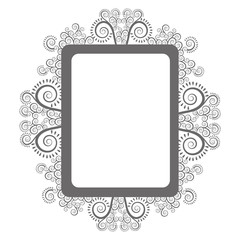 emblem with ornamental decoration design, vector illustration image