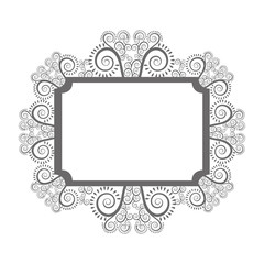 emblem with ornamental decoration design, vector illustration image