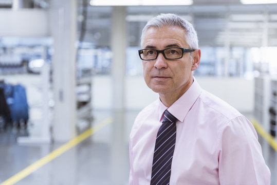 Portrait of a manager on shop floor of a factory