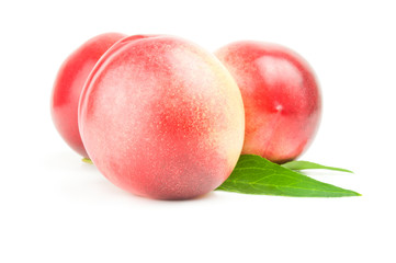 Isolated peaches isolated on a white background cutout