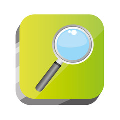 3d button magnifying tool icon, vector illustration design