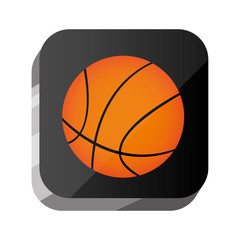 3d button ball of basketball game, vector illustration design