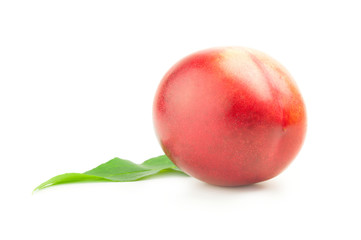 Juicy ripe peaches on a white background. Clipping path