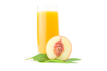 Ripe peaches on a white background. Clipping path