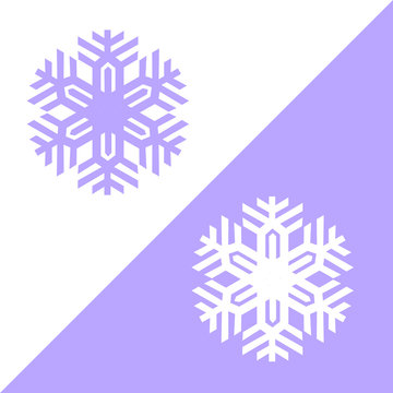 Purple Snow Flake Icon Vector