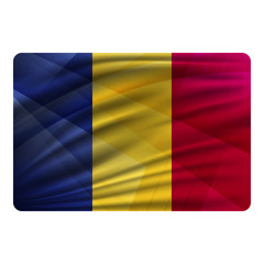 Fototapeta premium National flag of Romania in modern design style.
