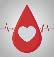 blood drop icon over gray background. colorful design. donate blood concept. vector illustration - obrazy, fototapety, plakaty