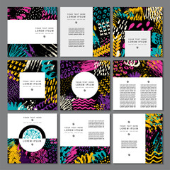 Set of creative business card template and flyers.